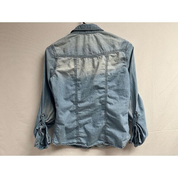 Blue Asphalt Womens Long Sleeve Denim Button up Shirt Denim Sz Small 100% Cotton - Picture 2 of 3